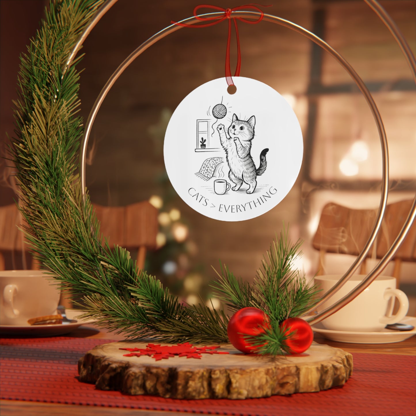 Cats > Everything Metal Ornament