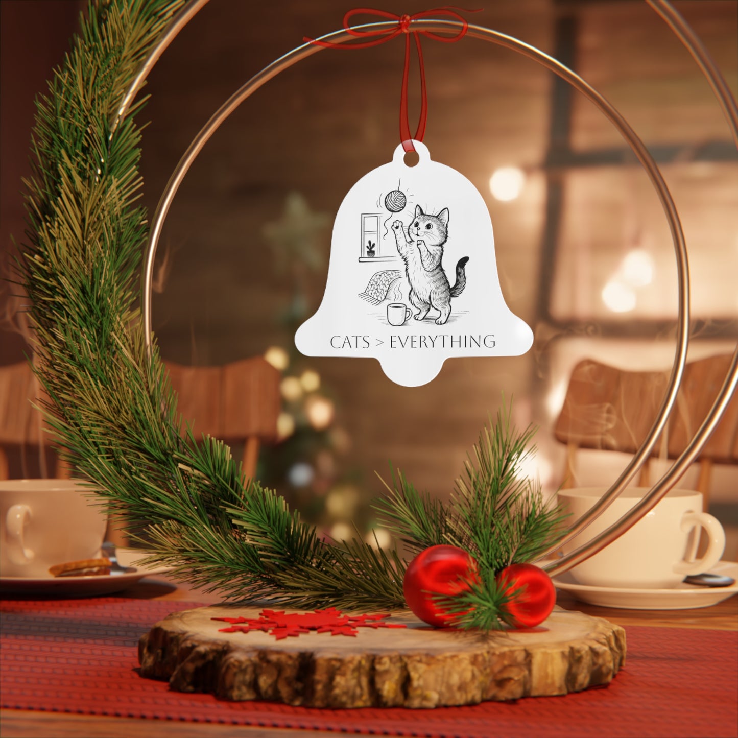 Cats > Everything Metal Ornament