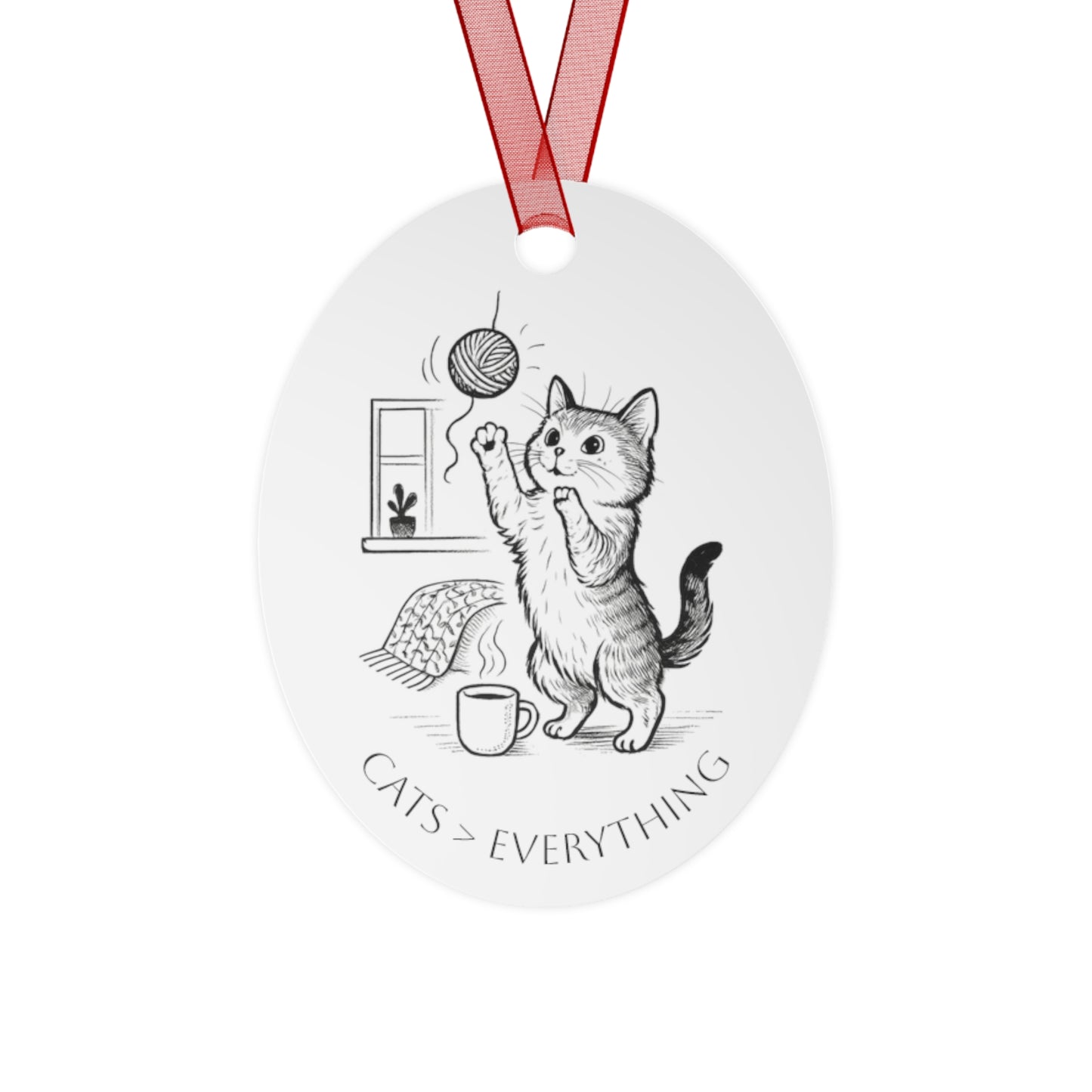 Cats > Everything Metal Ornament