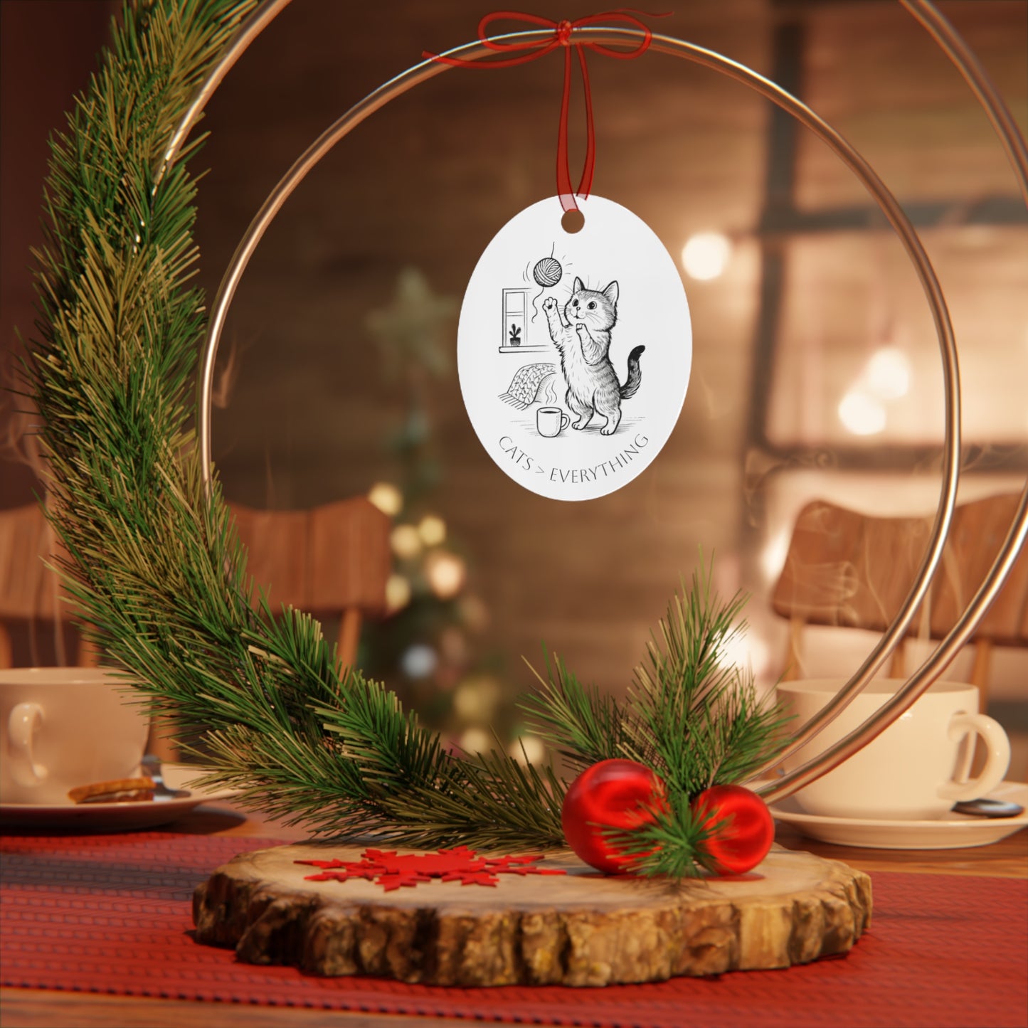 Cats > Everything Metal Ornament
