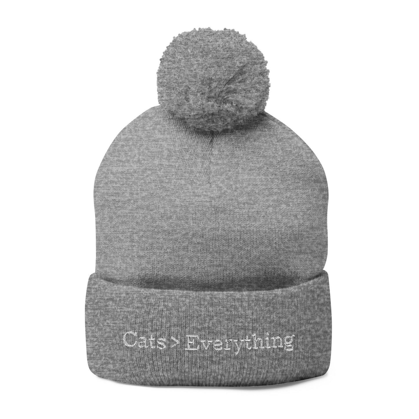 Cats > Everything Embroidered Pom-Pom Beanie
