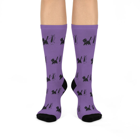 Ballerina & Cat Lover Socks (light purple)