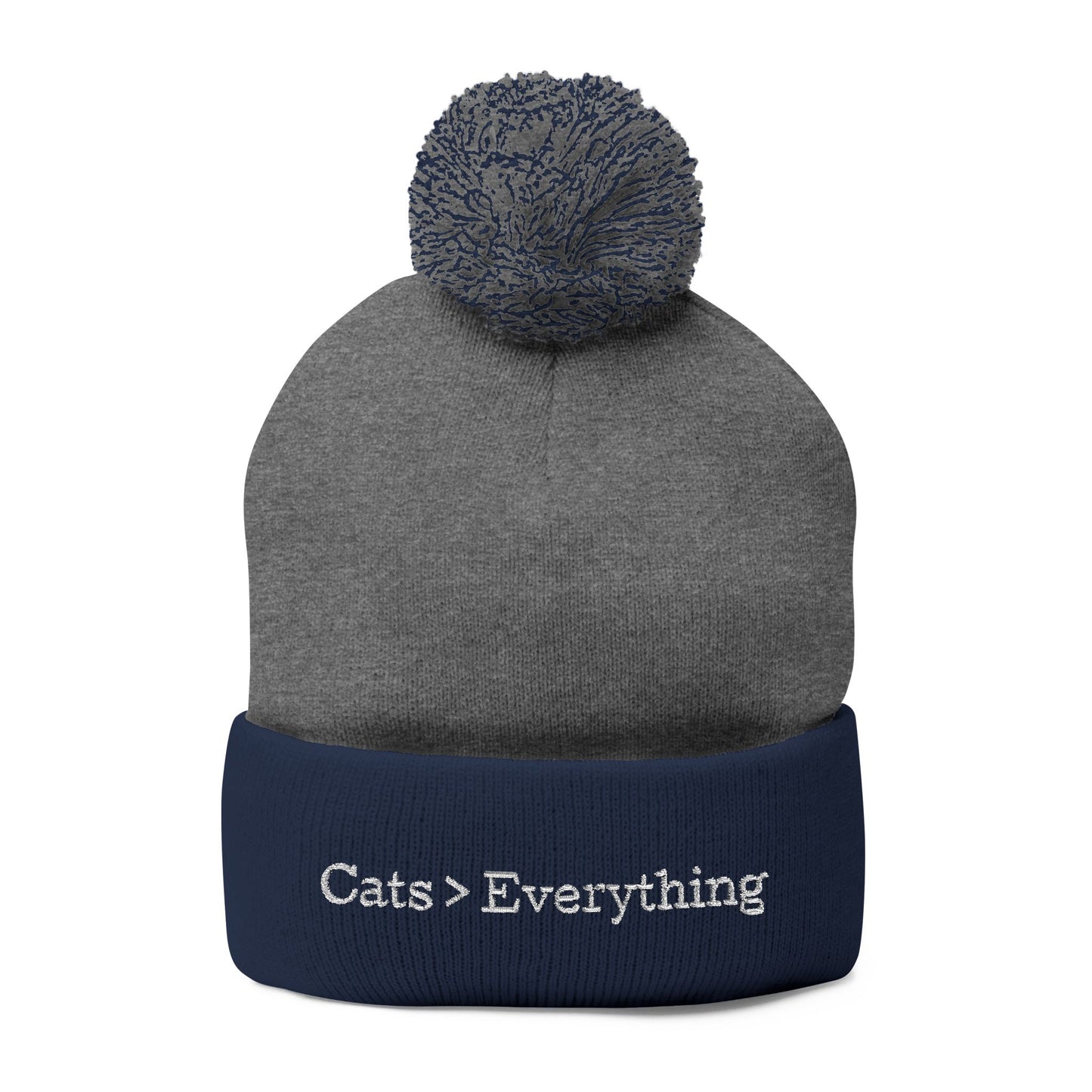 Cats > Everything Embroidered Pom-Pom Beanie