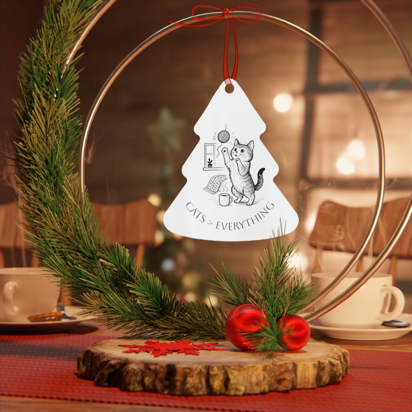 Cats > Everything Metal Ornament