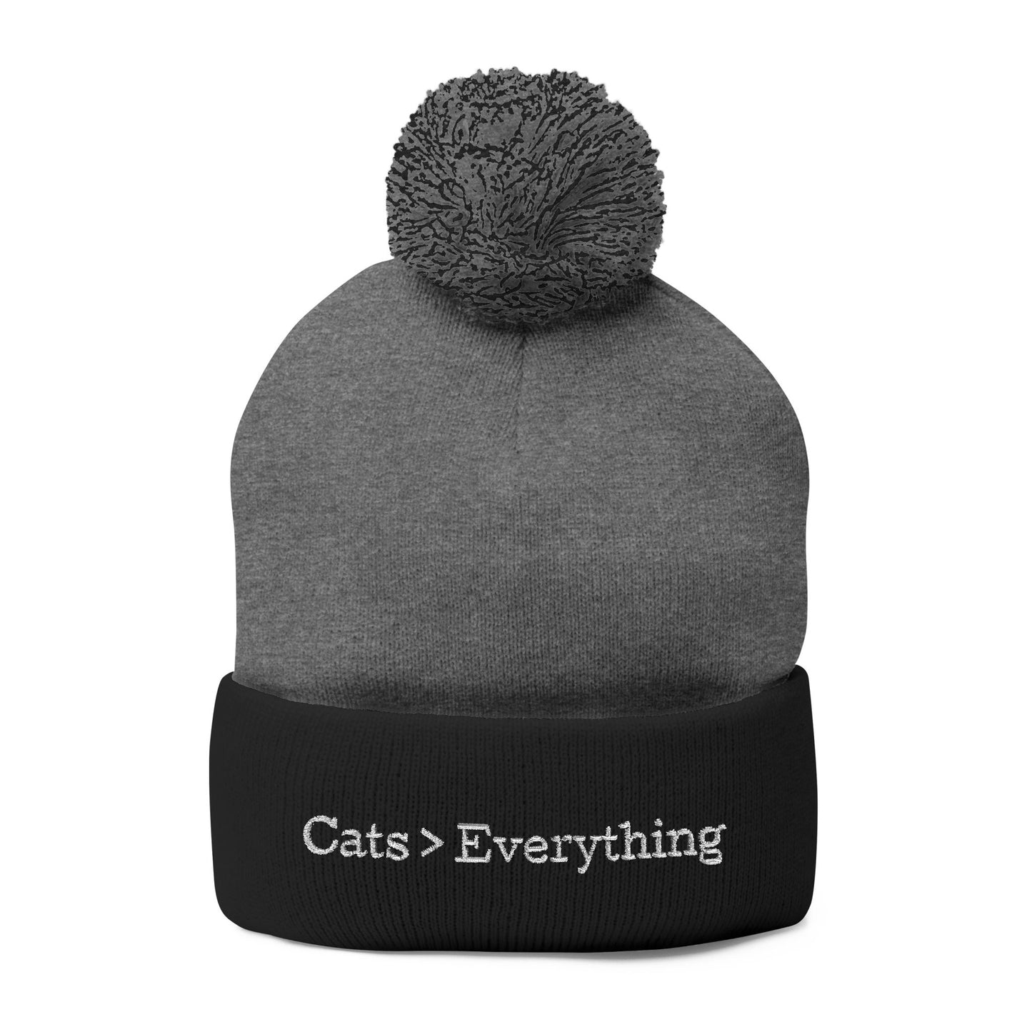 Cats > Everything Embroidered Pom-Pom Beanie