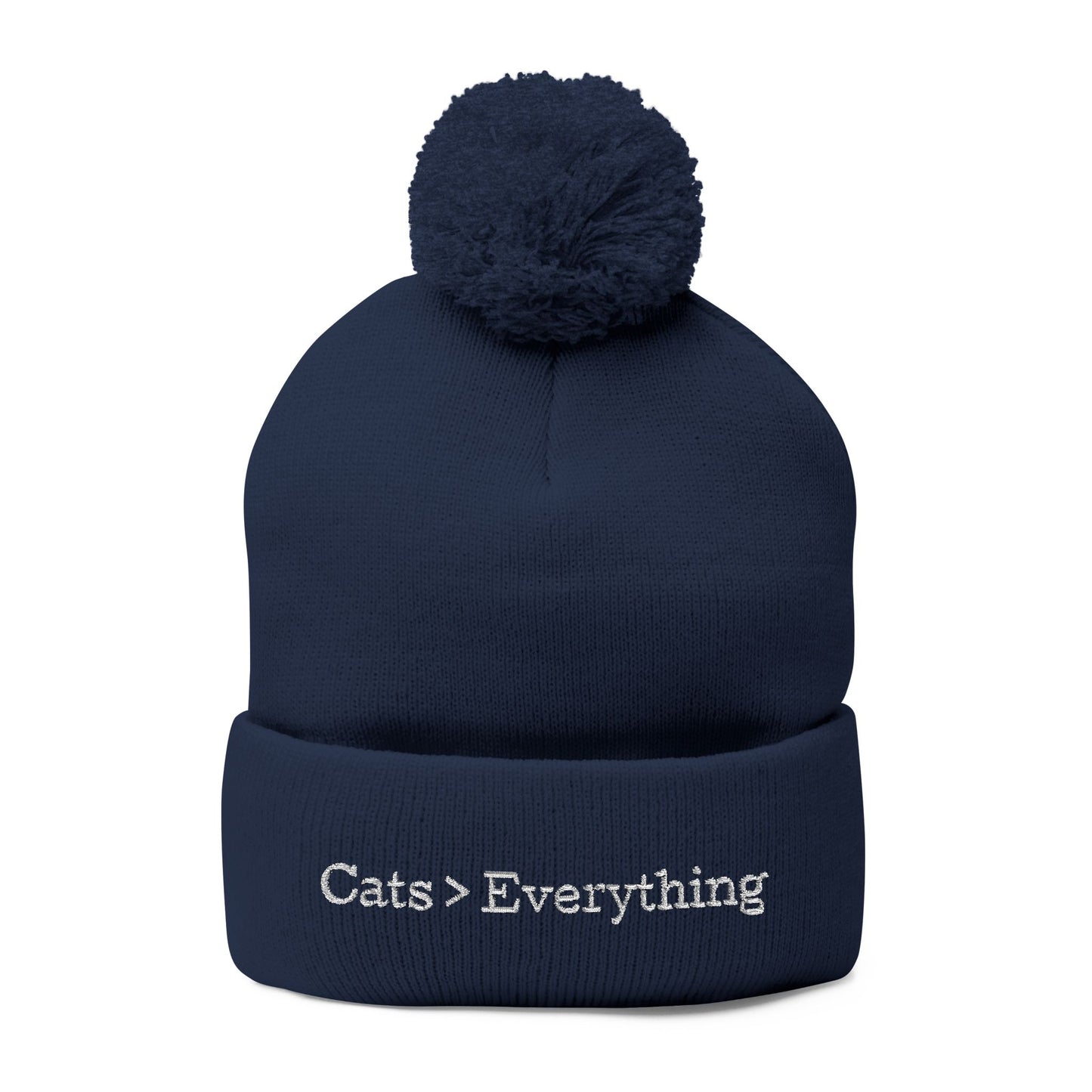 Cats > Everything Embroidered Pom-Pom Beanie