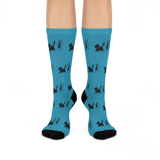 Ballerina & Cat Lover Socks (turquoise)