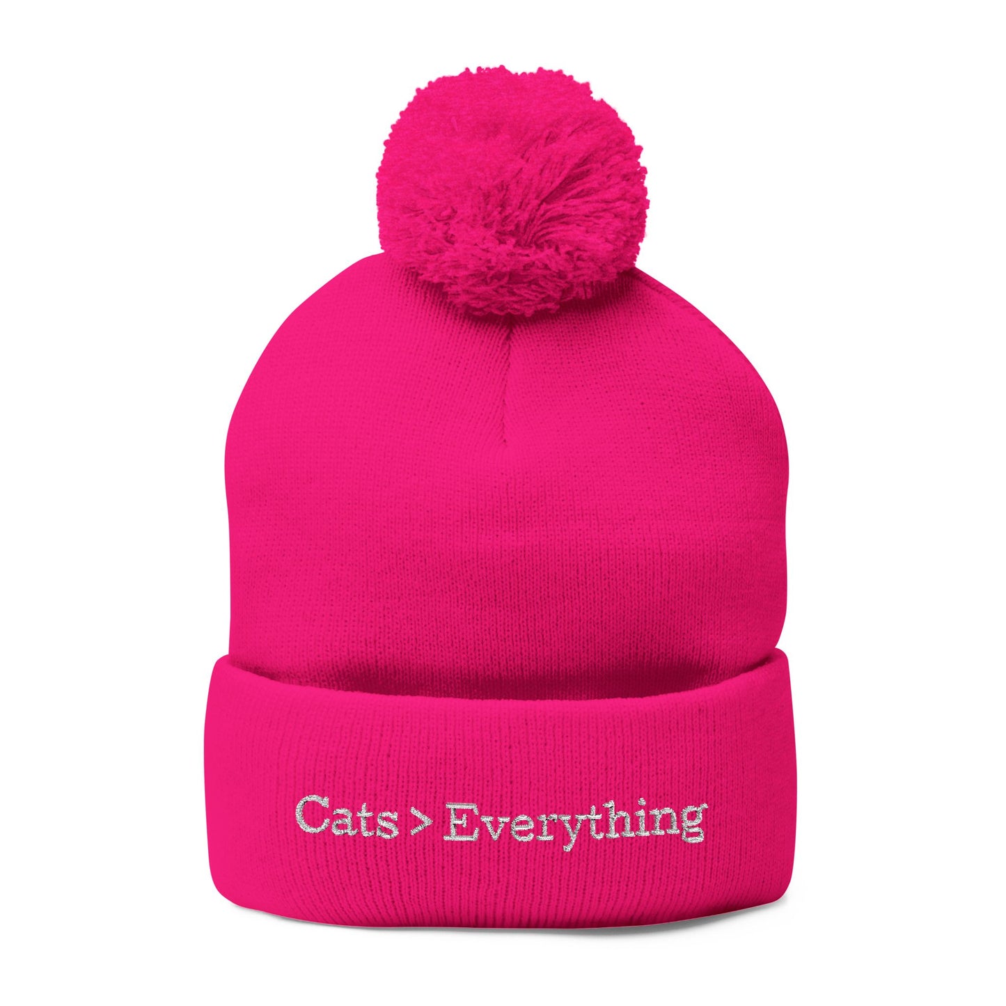 Cats > Everything Embroidered Pom-Pom Beanie