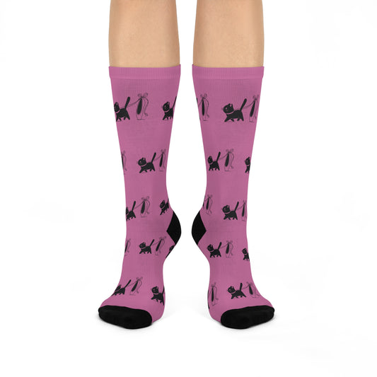 Ballerina & Cat Lover Socks (light pink)
