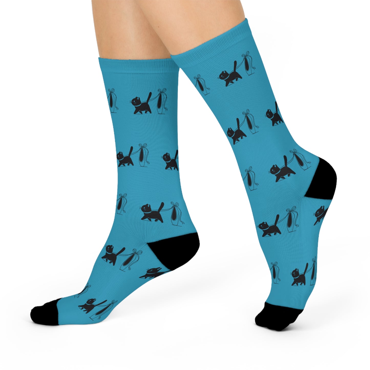 Ballerina & Cat Lover Socks (turquoise)