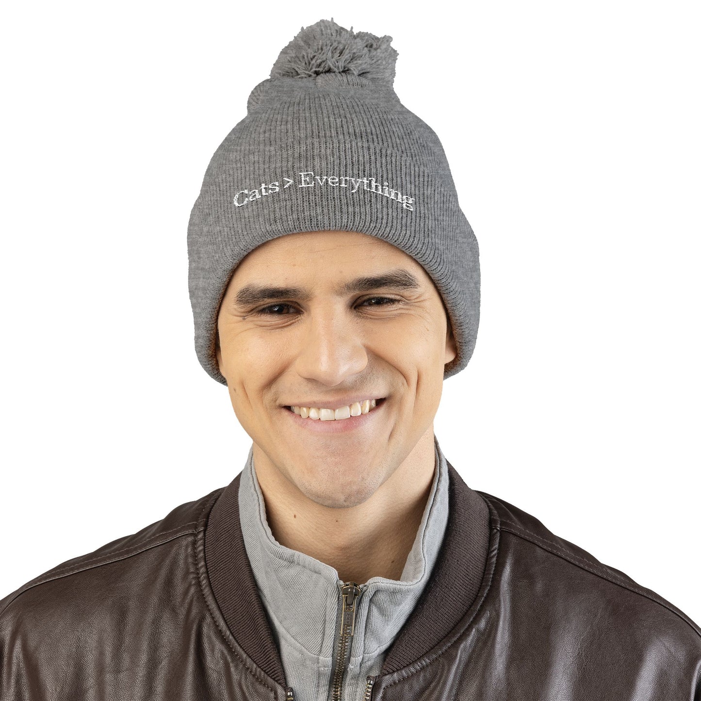 Cats > Everything Embroidered Pom-Pom Beanie