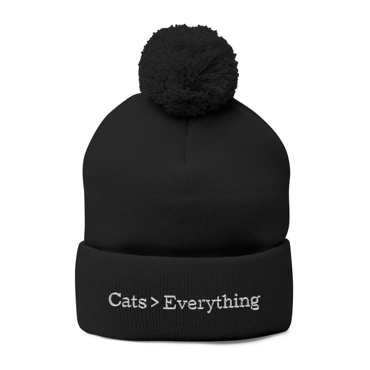 Cats > Everything Embroidered Pom-Pom Beanie