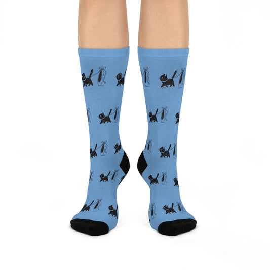 Ballerina & Cat Lover Socks (light blue)