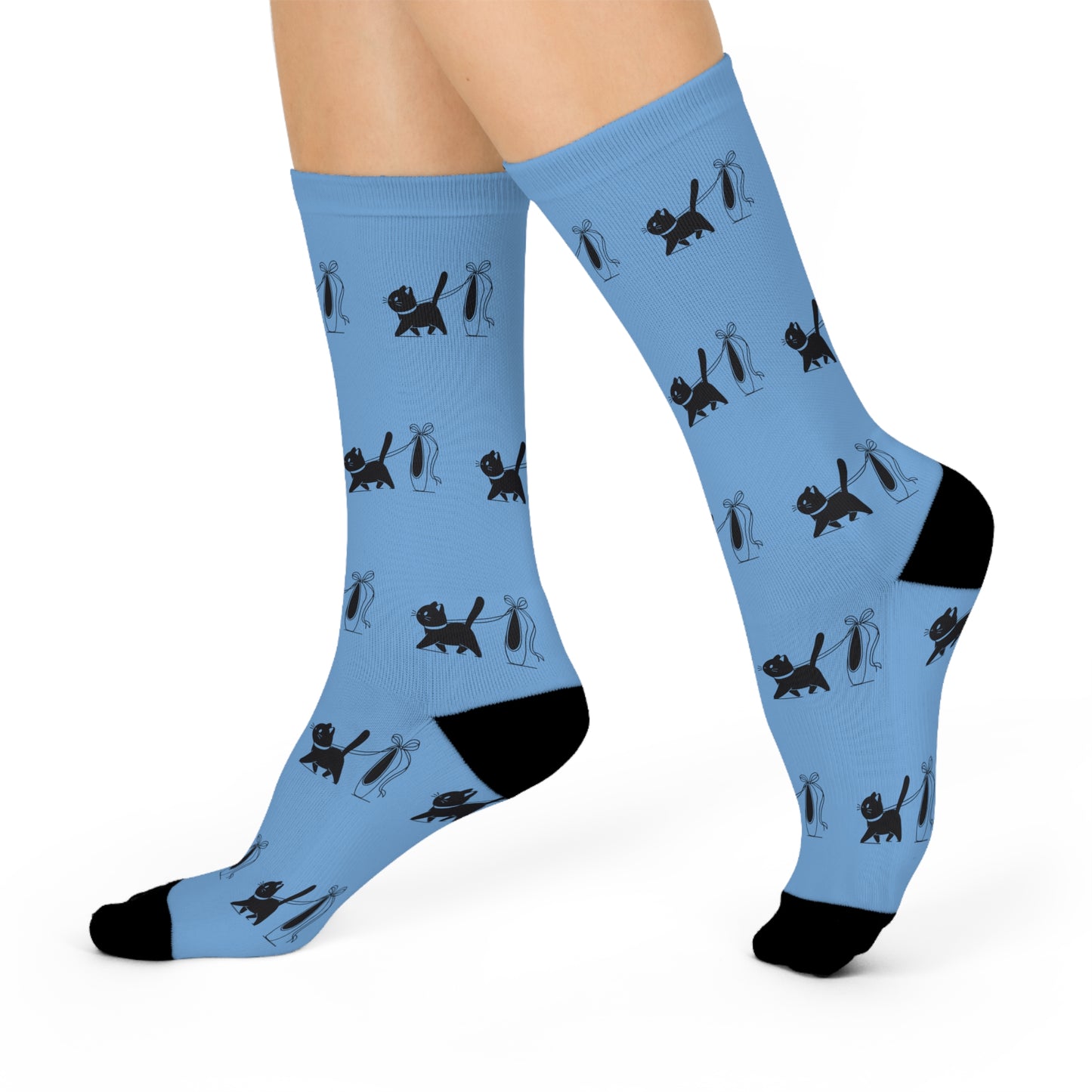 Ballerina & Cat Lover Socks (light blue)