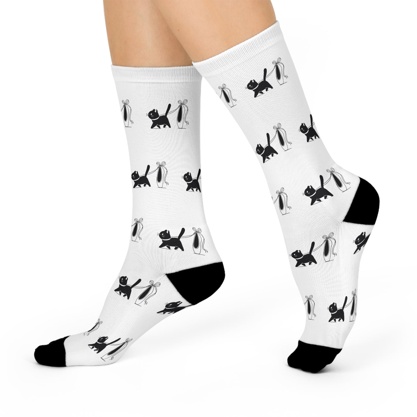 Ballerina & Cat Lover Socks (white)