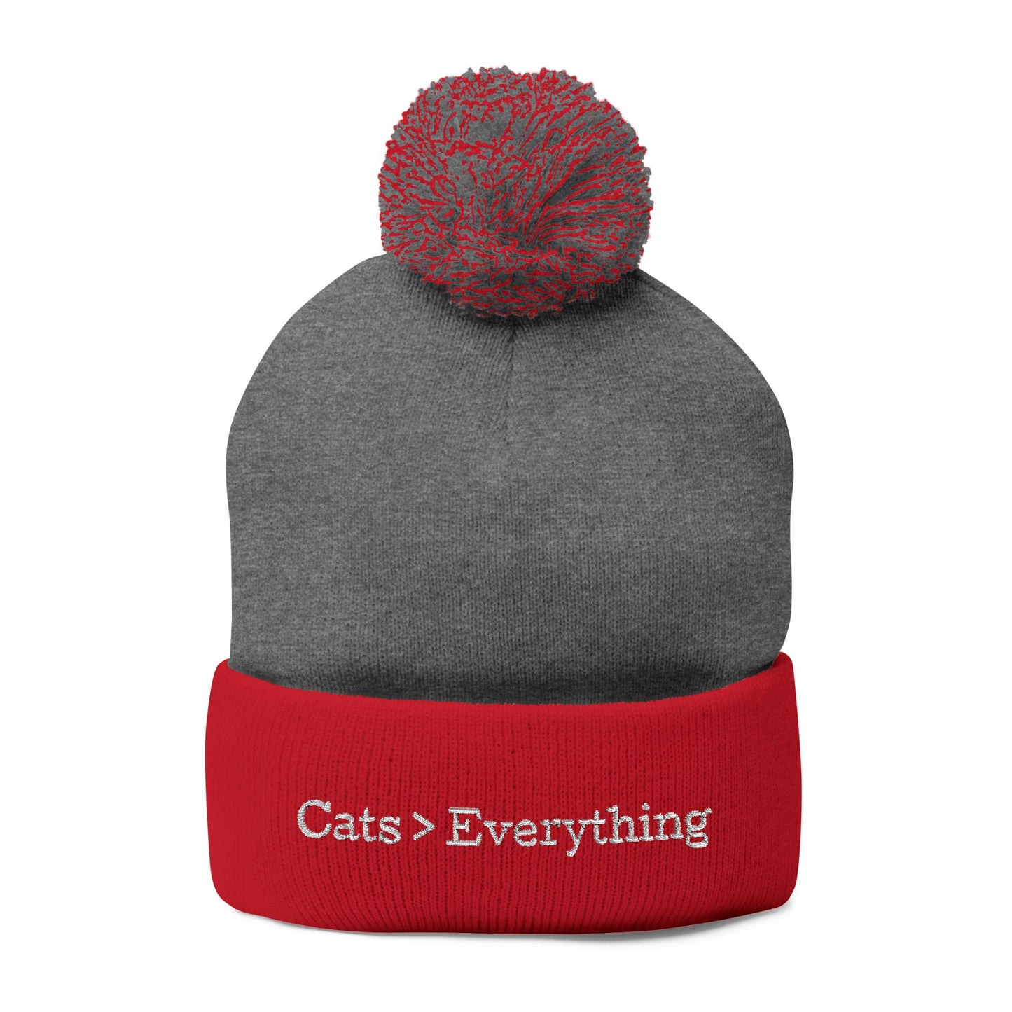 Cats > Everything Embroidered Pom-Pom Beanie