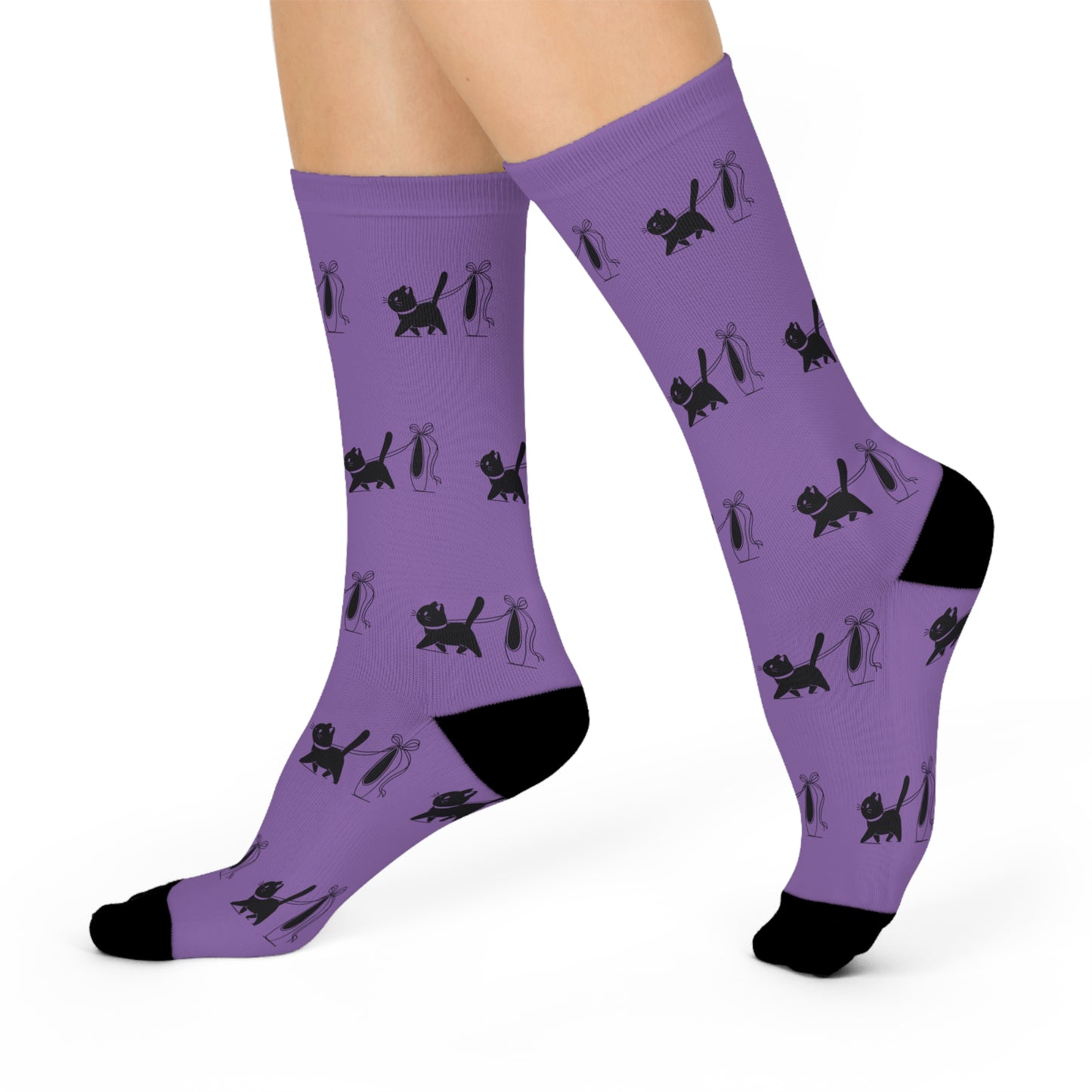 Ballerina & Cat Lover Socks (light purple)