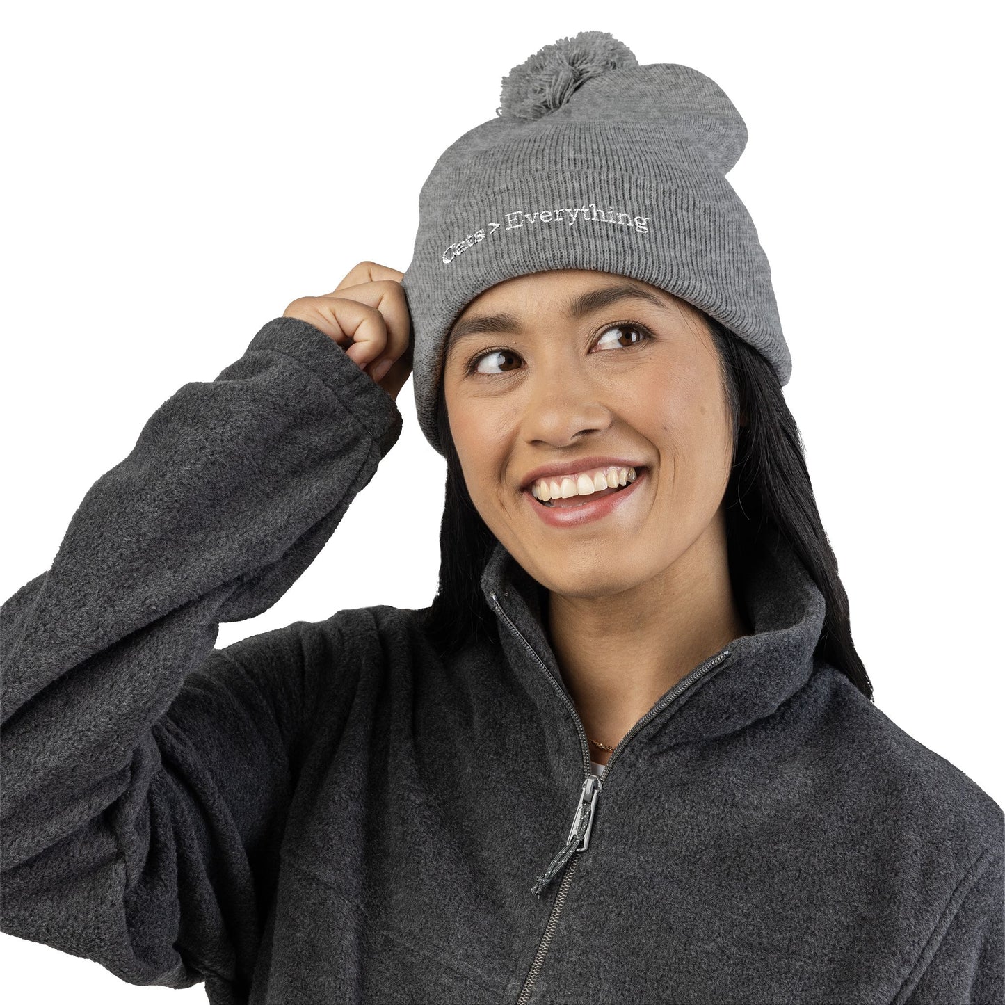 Cats > Everything Embroidered Pom-Pom Beanie