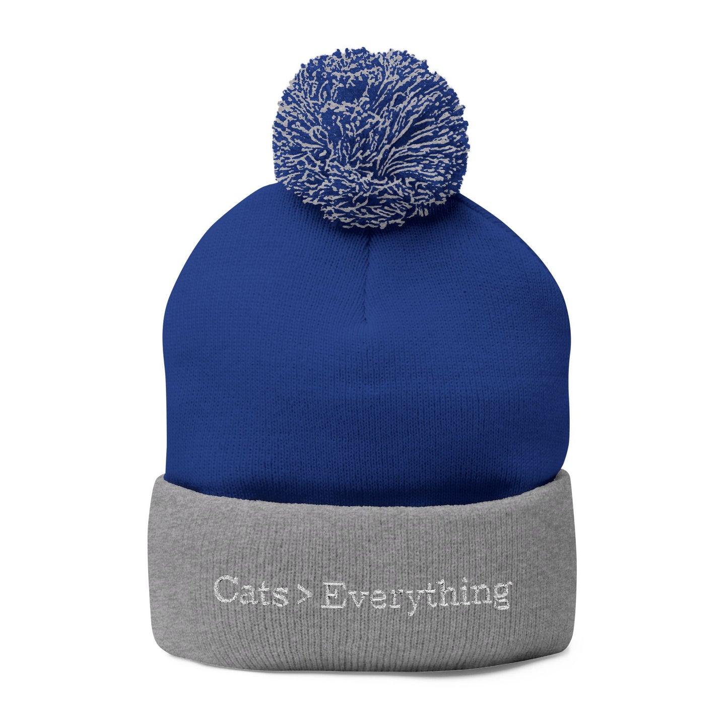 Cats > Everything Embroidered Pom-Pom Beanie