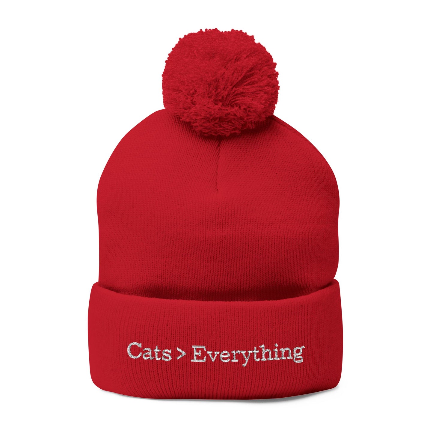 Cats > Everything Embroidered Pom-Pom Beanie