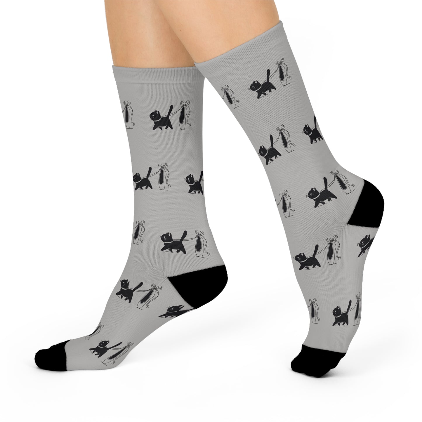 Ballerina & Cat Lover Socks (grey)