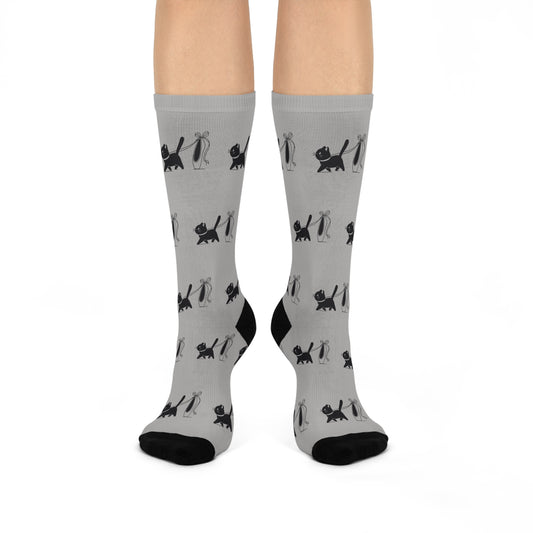 Ballerina & Cat Lover Socks (grey)
