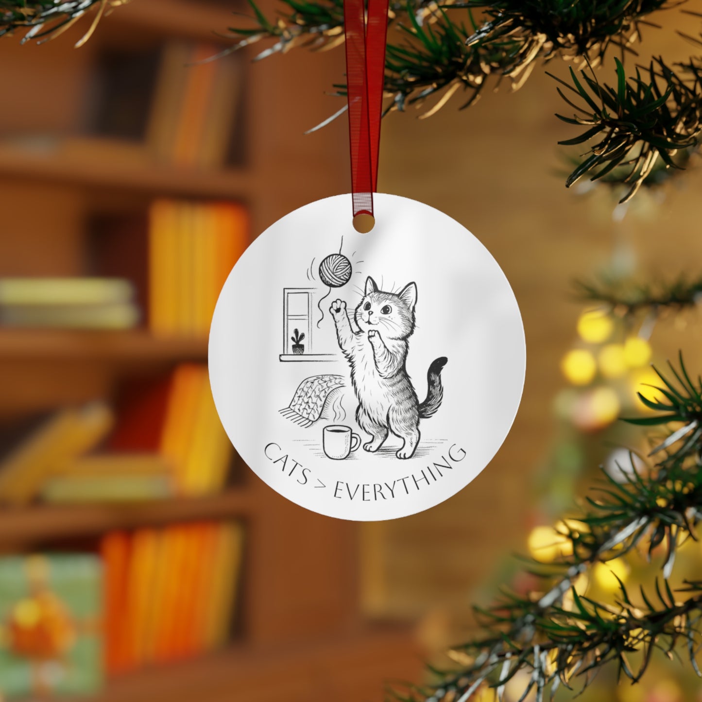 Cats > Everything Metal Ornament